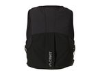 Black running vest with reflective vertical stripe and logo on the back.