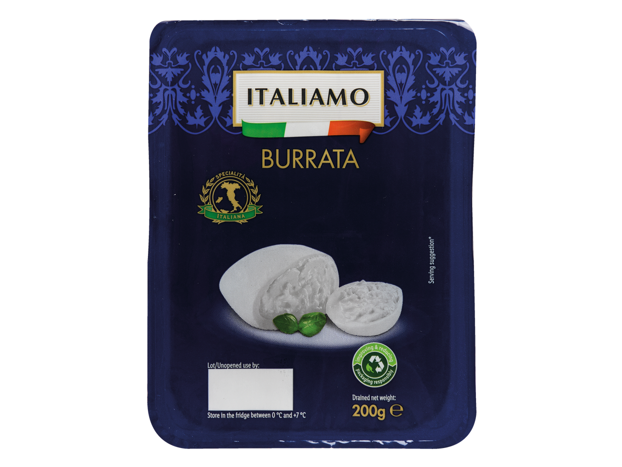 Queijo burrata Italiamo, 200g.