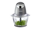 Picador de alimentos SilverCrest cinza com ervas.