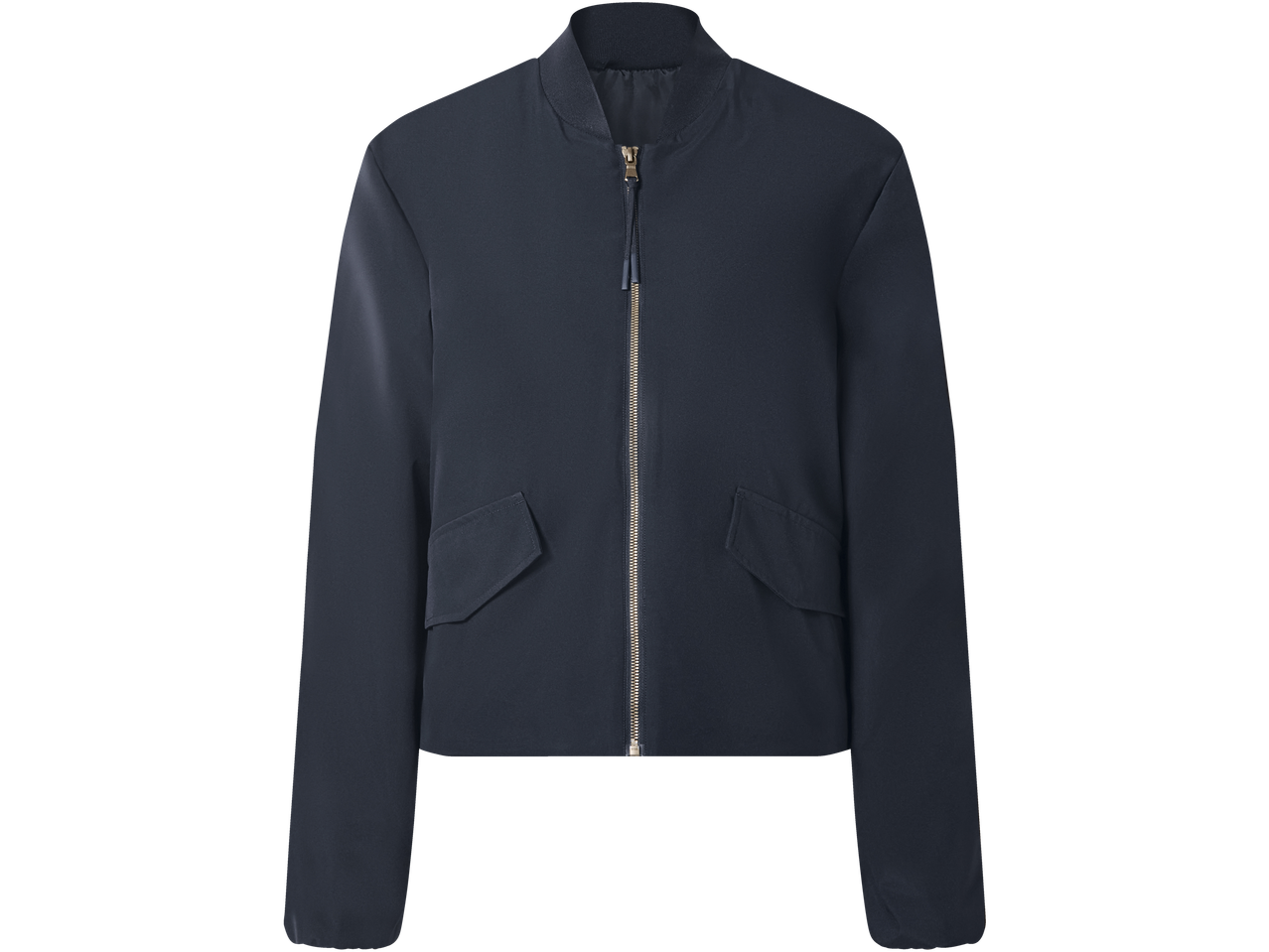 Esmara tumesinine bomberjakk tõmbluku ja taskutega.