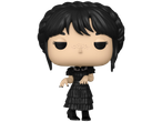 FUNKO MINIS® POP-figure of Wednesday Addams in a black ruffled dress.