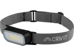 Lanternă frontală CRIVIT cu lumină LED și bandă elastică gri
