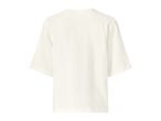 White textured short-sleeved top, back view