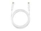 White USB-C to USB-C charging and data cable, coiled in a circle.