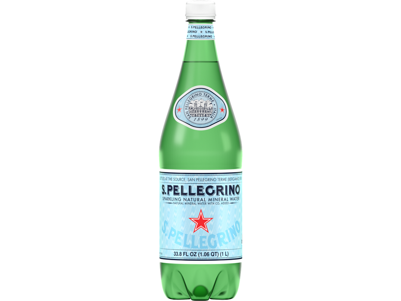 S.PELLEGRINO gāzēts dabīgais minerālūdens, 1L pudele.