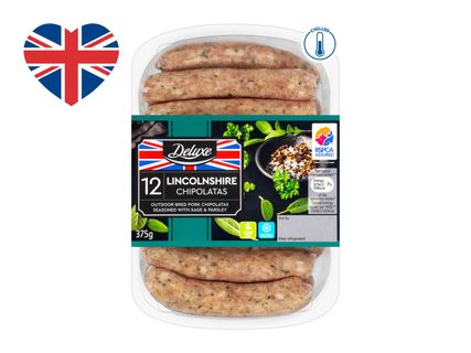12 British Lincolnshire Chipolatas