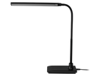 Candeeiro de secretária LED LIVARNO com braço flexível preto e cabeça de luz retangular.
