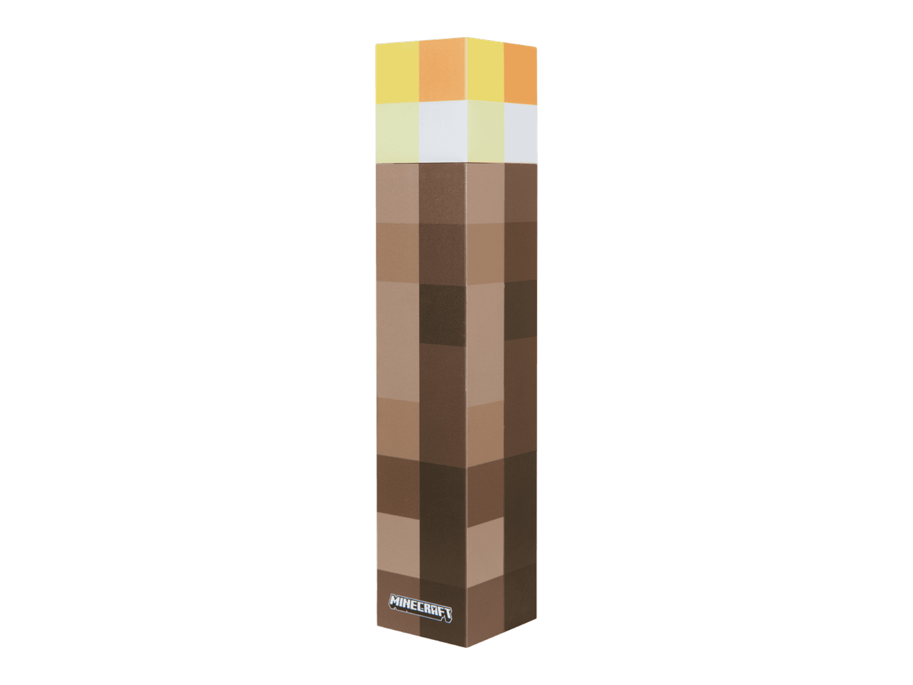 Minecraft-tyylinen kahvikuppi, jossa on kermainen vaahto.