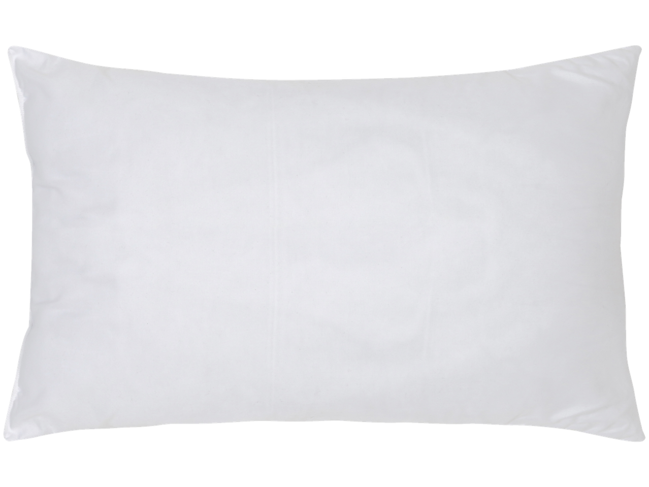 A plain white pillow with a smooth texture, isolated on a black background.