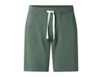 Green men's sweat shorts with a white drawstring