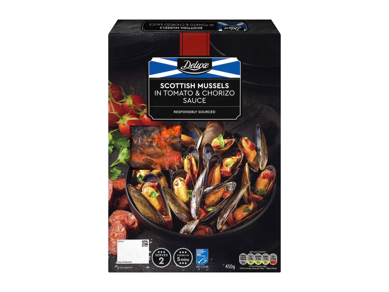 Scottish Mussels in a Tomato and Chorizo Sauce 450g