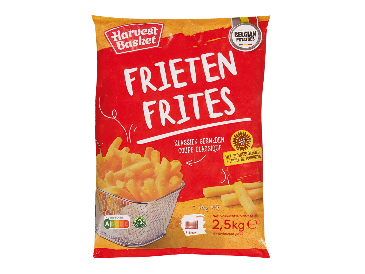 Frites belges Harvest Basket dans un sac de 2,5 kg.