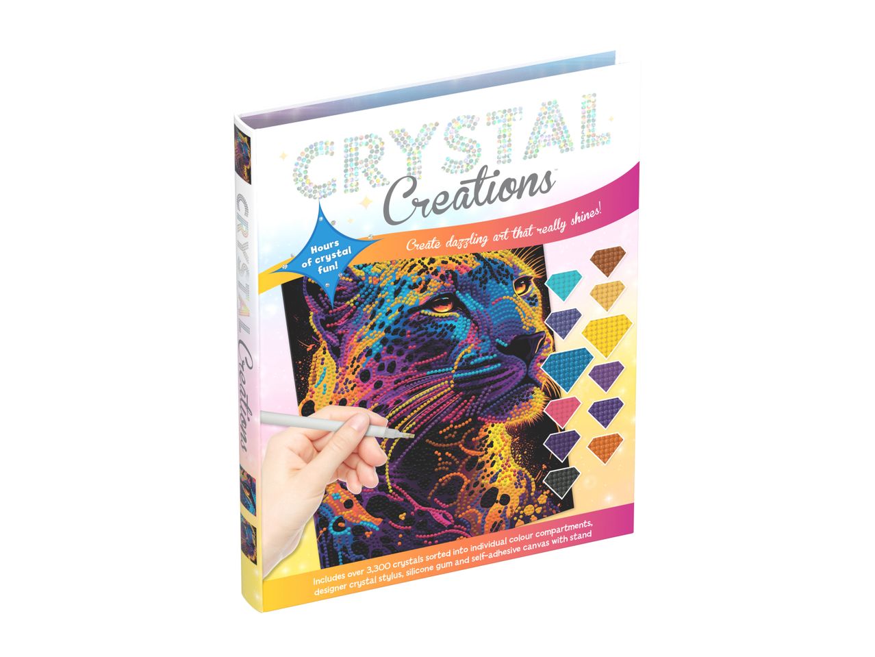 Crystal Creations paint-by-number kit featuring a vibrant, abstract design.