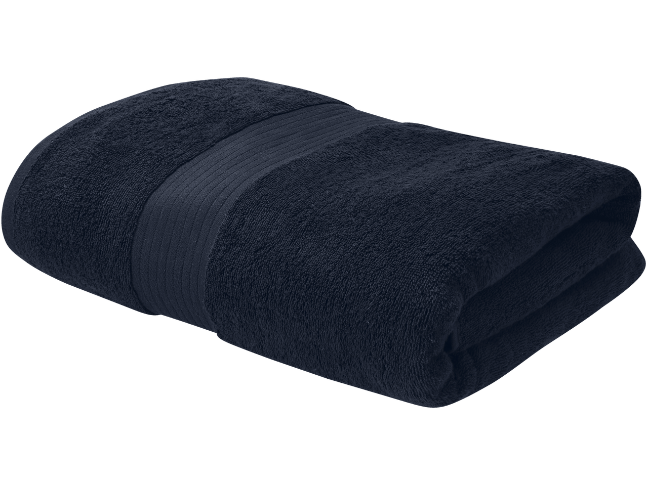 Livarno Home tumši zils frotē vannas dvielis, salocīts