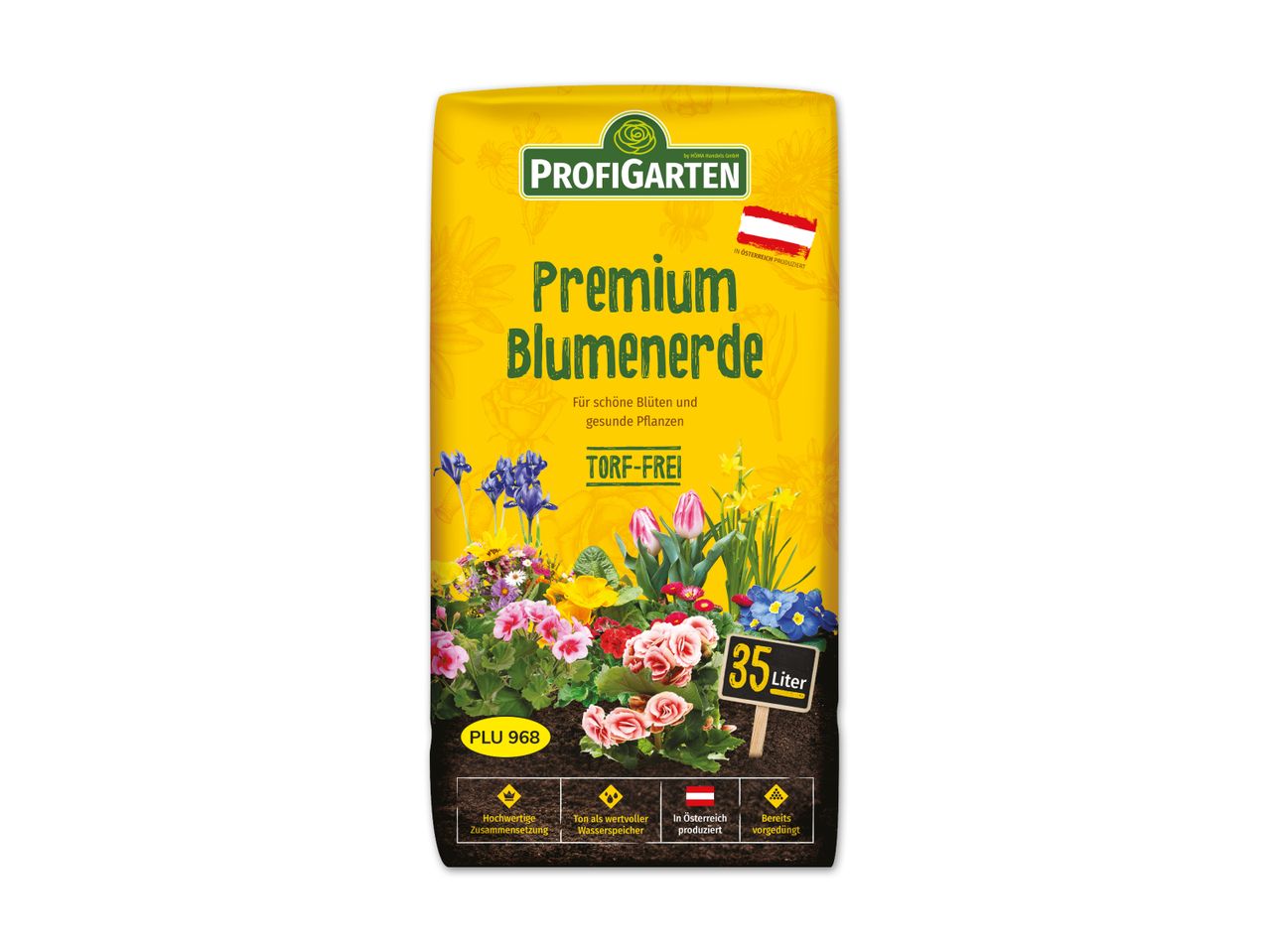 Profigarten Premium Blumenerde, torffrei, 35 Liter.