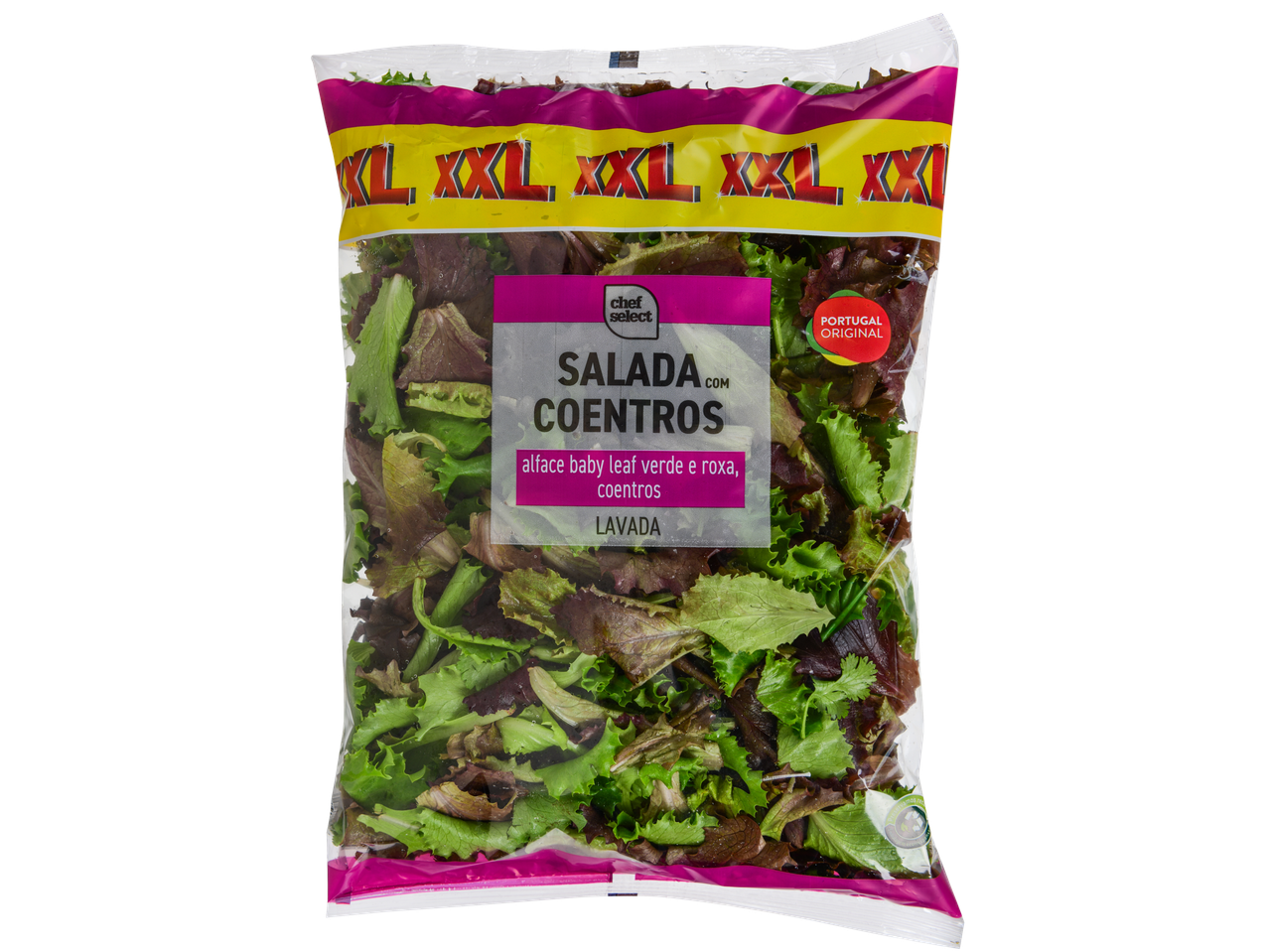 Salada XXL Chef Select & You com Coentros (200g): Mix de alface fresca e lavada.