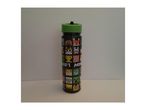 A Minecraft-themed water bottle with a green lid.
