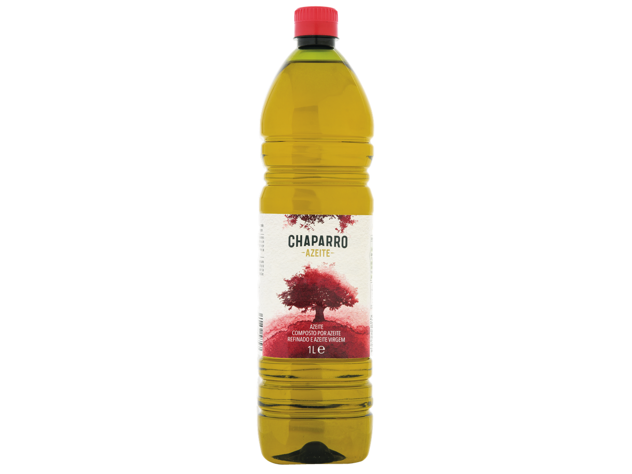 Uma garrafa de 1 litro de azeite Chaparro.