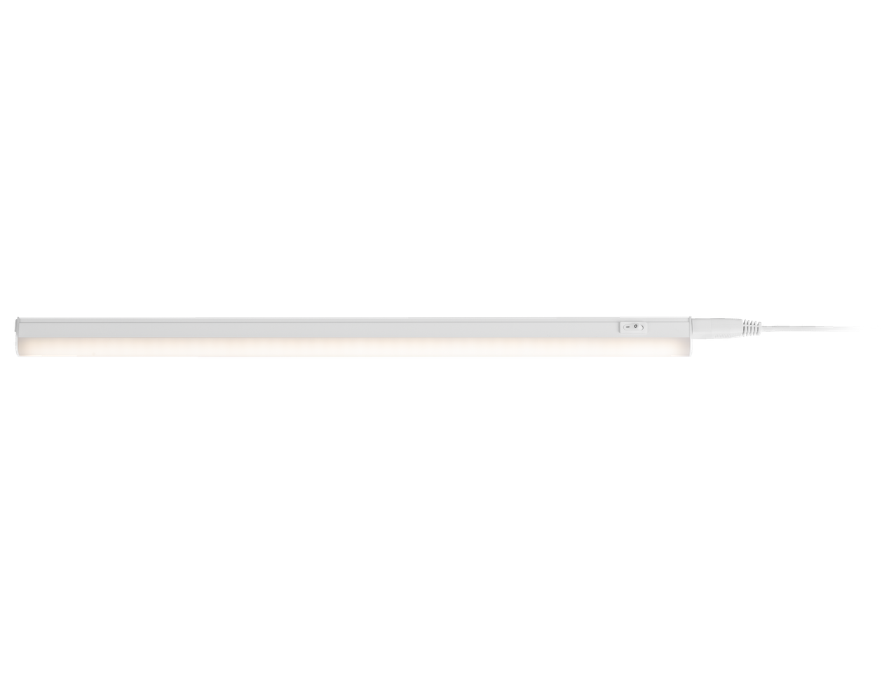 Gara, plāna balta LED lampa ar integrētu slēdzi.