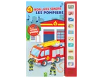 Livre sonore pour enfants sur les pompiers avec 10 effets sonores et des illustrations vives.