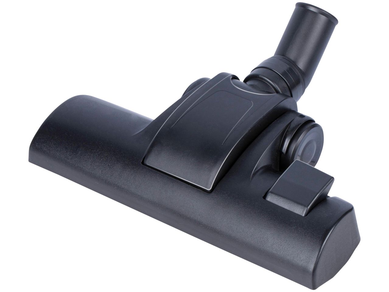 A black vacuum cleaner floor nozzle.
