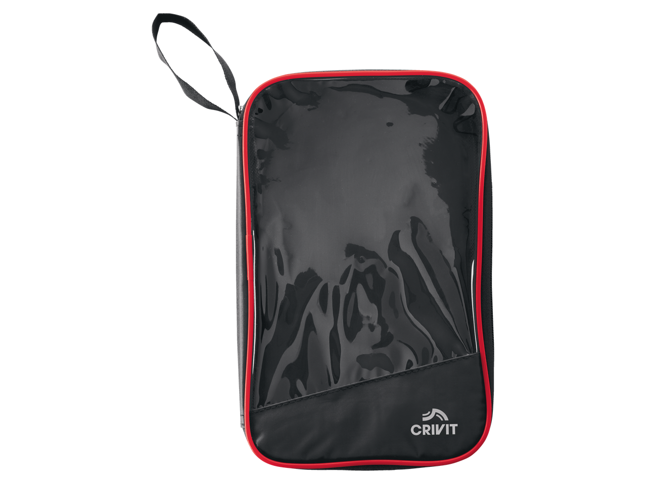Necessaire Crivit com compartimento transparente.