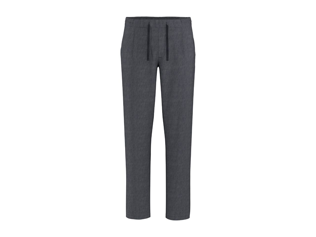 Dark grey men's casual trousers with a drawstring waist.