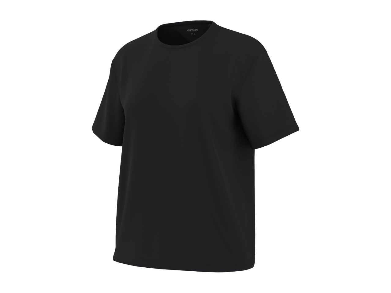 Black short-sleeved t-shirt with a round neck