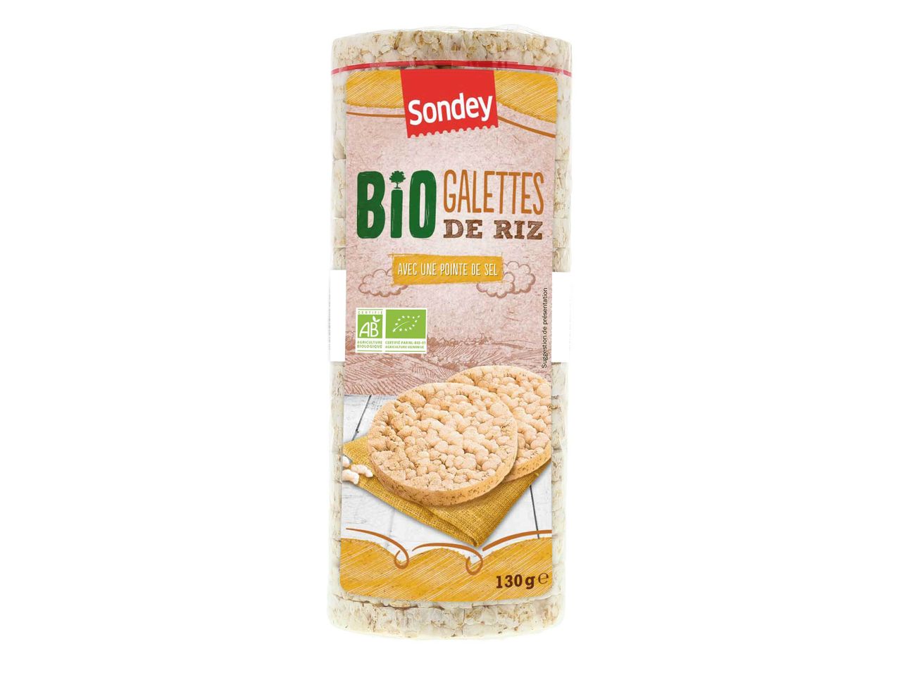 Gallettes de riz bio Sondey, 130g.