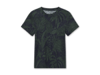 Dunkelgrünes T-Shirt mit tropischem Blattmuster