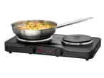 Placa dupla SILVERCREST com uma panela cheia de arroz de camarão.
