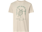 Tricou bărbătesc de culoare crem cu imprimeu de broască țestoasă marină și textul „Turtle Cove Island Resort”.