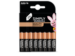 Duracell Simply AAA 16-pack batterijen met een roze konijnenmascotte.
