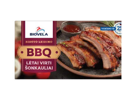 Lėtai virti kiaulienos šonkauliai BBQ marinate