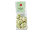 Favorina witte chocolade pistache paaseitjes in een doorzichtige zak, Fairtrade cacao.