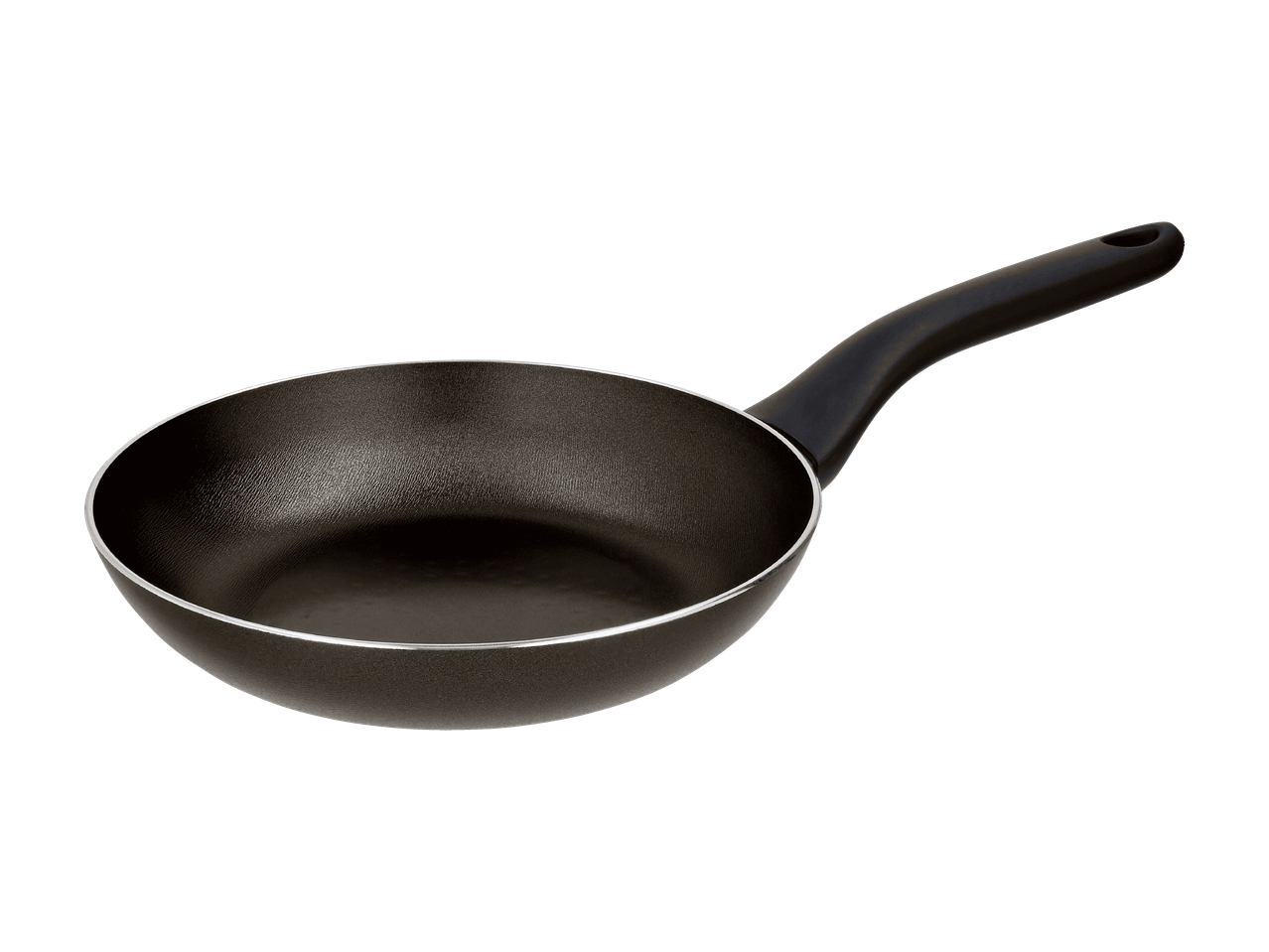 Sort non-stick stegepande med et sort håndtag