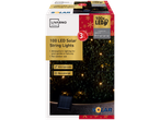 LIVARNO home 100 LED Solar String Lights for outdoor use, with 8 light modes and warm white light.