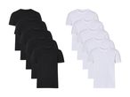Sæt med sorte og hvide t-shirts.