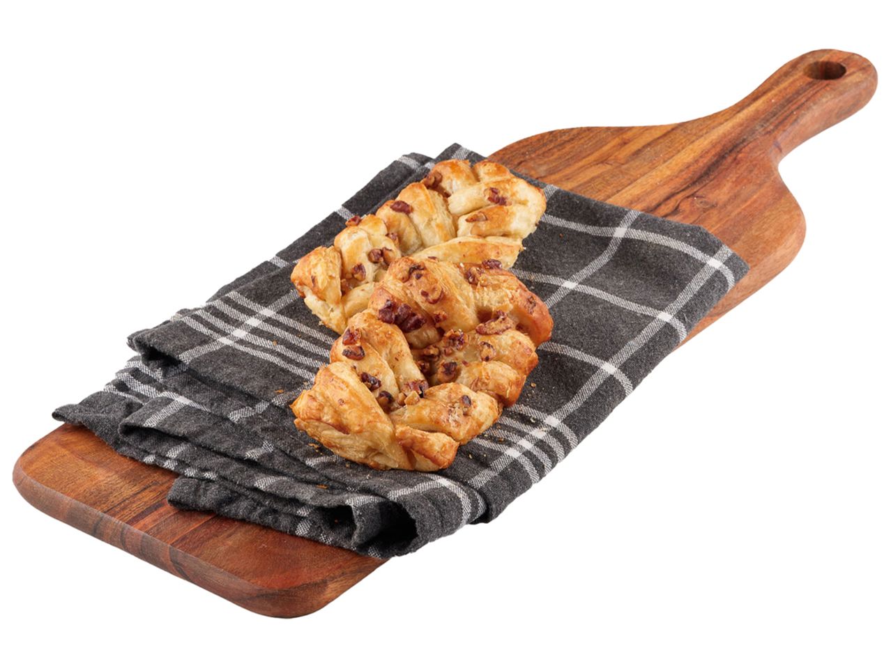 Pecanpaj på en träbricka.