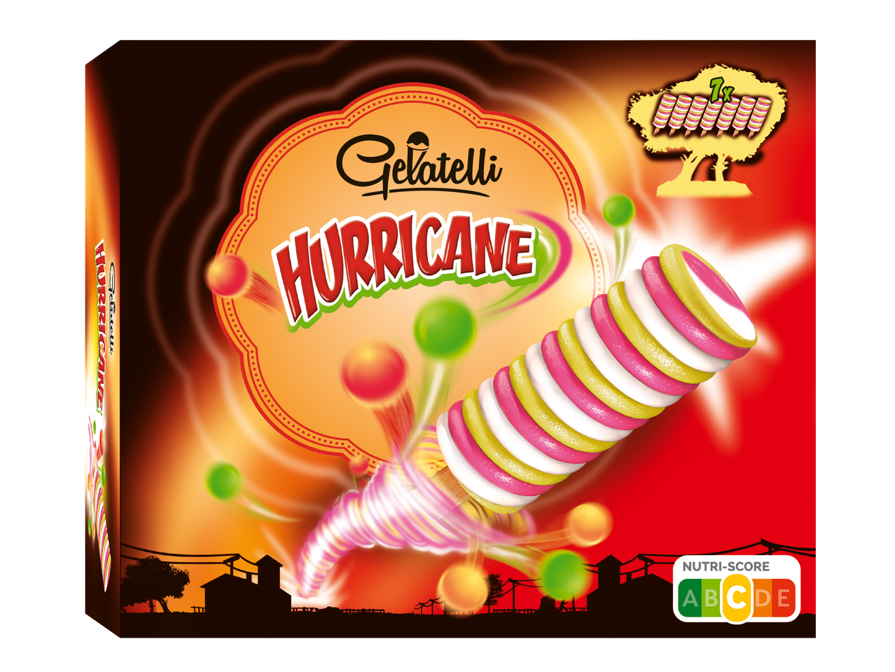 Gelatelli Hurricane: kleurrijke spiraalvormige ijslollipops.