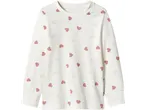 Lupilu Kids' Pyjamas: White long-sleeve top with pink heart print.