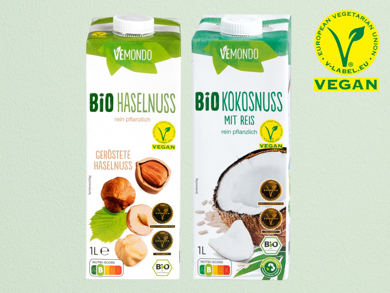 Gehe zu Vollbildansicht: Veganer Bio Haselnuss oder Kokosnussdrink - Bild 1