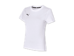 Weißes Puma Damen-T-Shirt mit kleinem Puma-Logo.