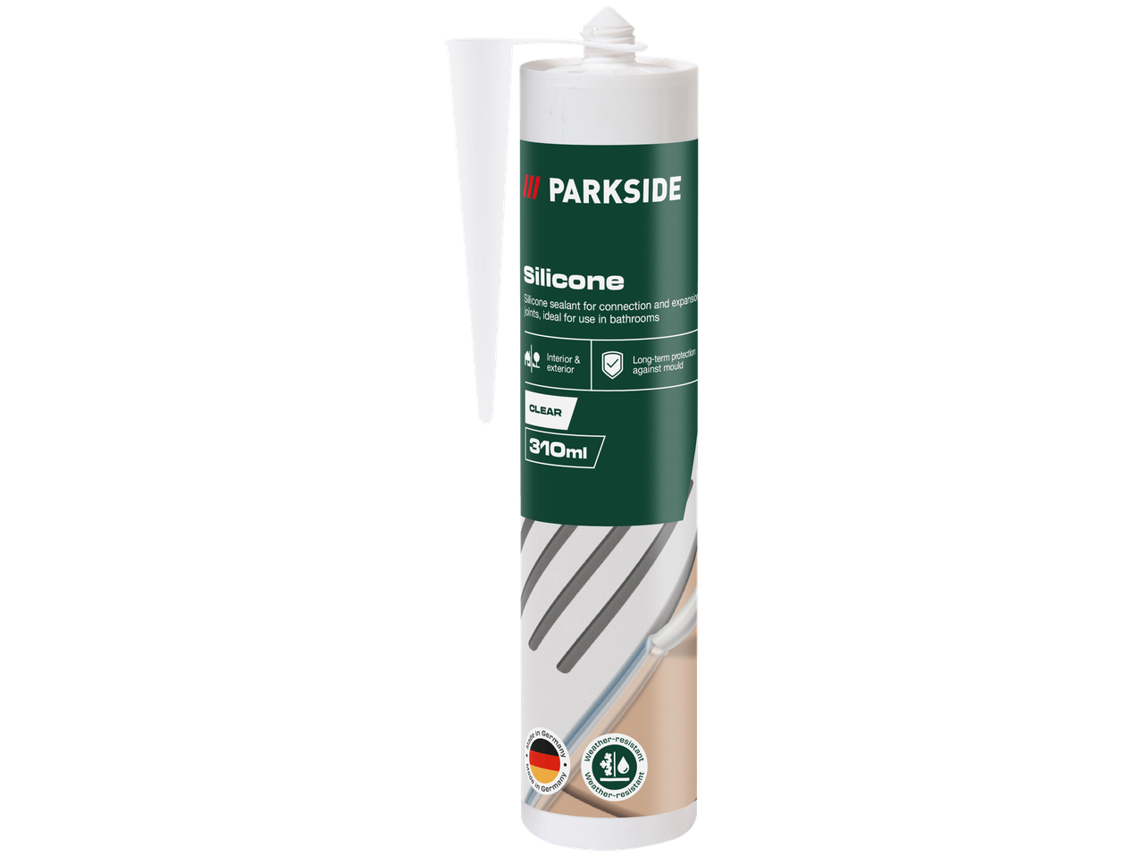 PARKSIDE silikonski zaptivač, 310 ml, providan, za unutrašnju i spoljašnju upotrebu