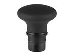 Black wine stopper with a rounded top and textured base