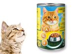 Консерва за котки и котка; обогатена с витамини.
