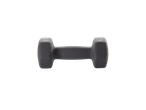 Black dumbbells for fitness training.