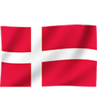 Et rødt flag med et hvidt skandinavisk kors, der repræsenterer Danmarks flag.