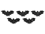 Five black bat Halloween party decorations
