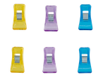 Set of colorful plastic clothespins.